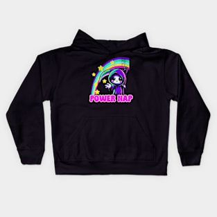 Funny Grim Reaper Power Nap Kawaii Pastel Goth Sarcastic Kids Hoodie